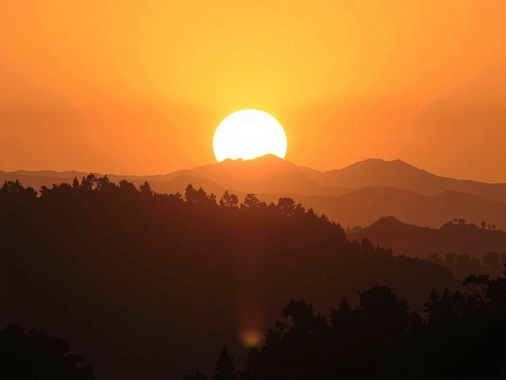 Image symbolizing natural energy and endurance, perhaps a sun rising over mountains.
